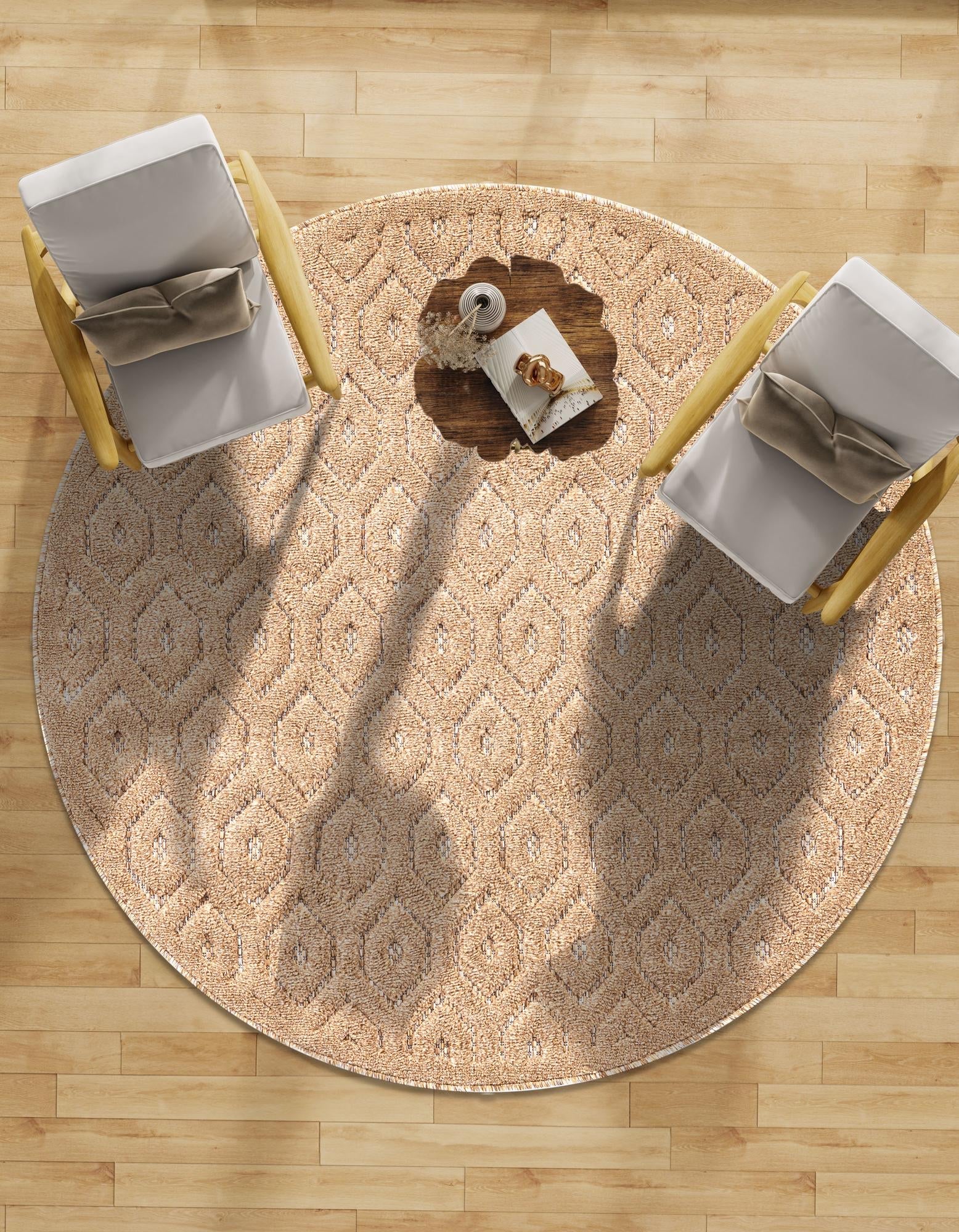 Garden Lattice Charm Collection Area Rug - Arbor (Beige)