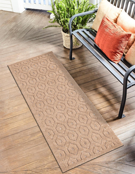 Garden Lattice Charm Collection Area Rug - Arbor (Beige)