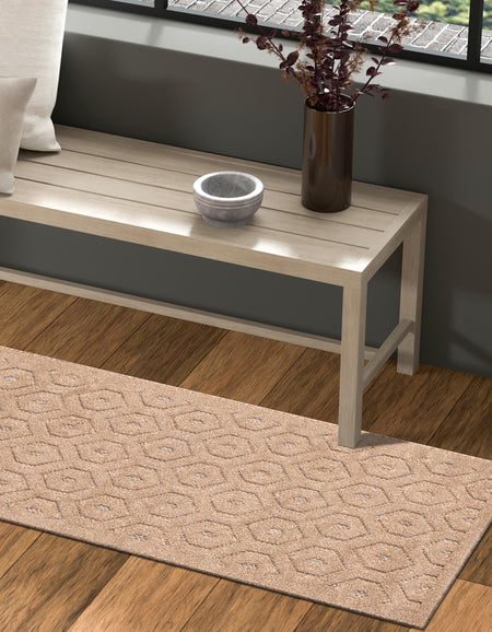 Garden Lattice Charm Collection Area Rug - Arbor (Beige)