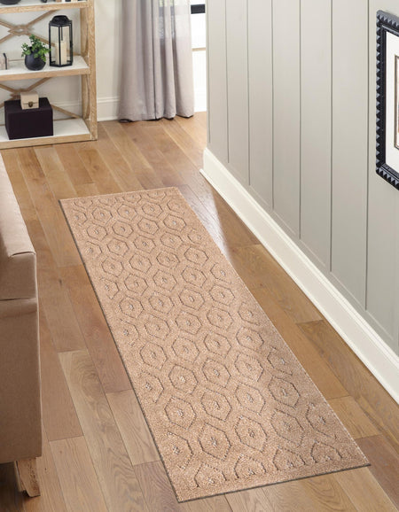 Garden Lattice Charm Collection Area Rug - Arbor (Beige)