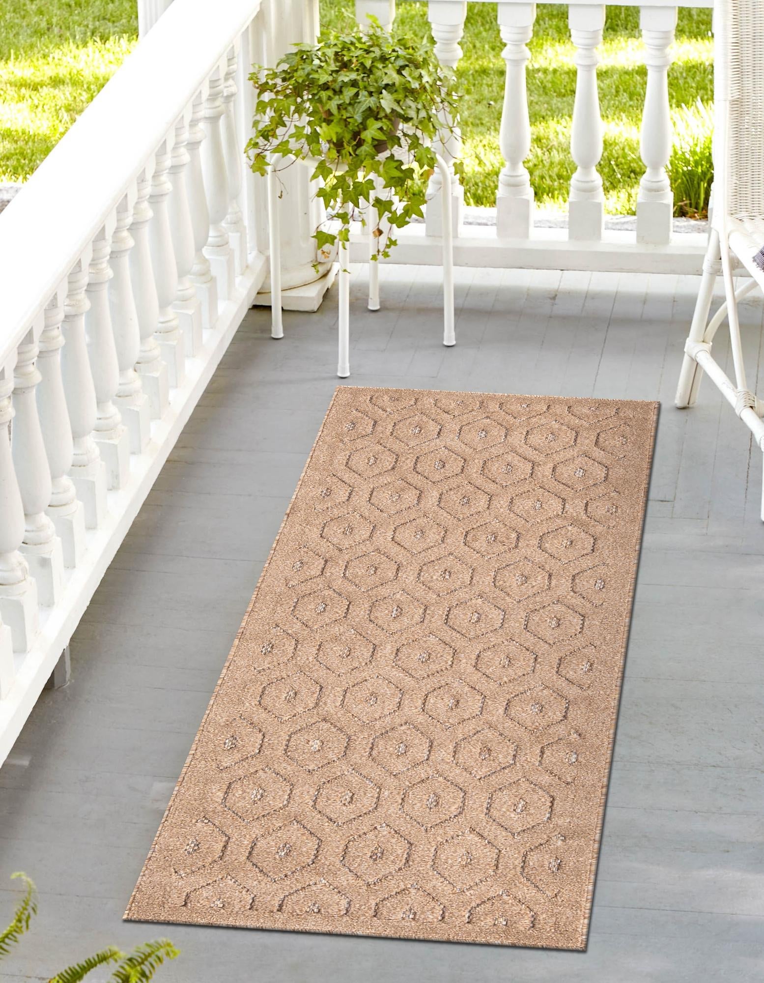 Garden Lattice Charm Collection Area Rug - Arbor (Beige)