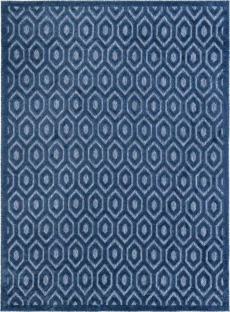 Garden Lattice Charm Collection Area Rug - Arbor (Navy Blue)