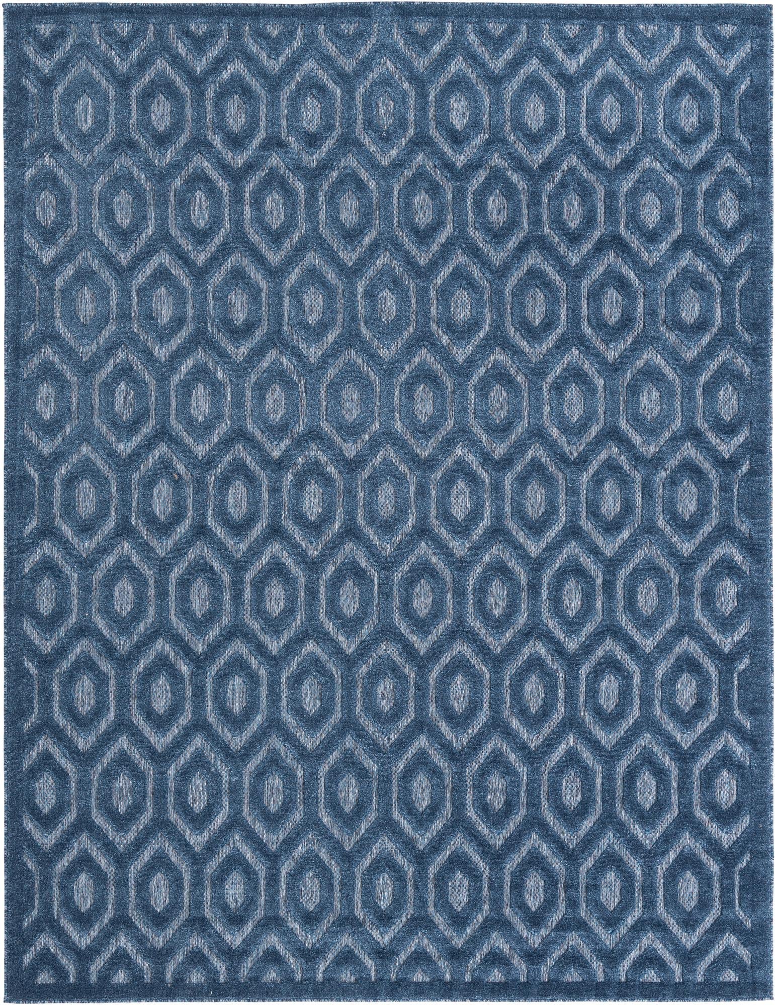 Garden Lattice Charm Collection Area Rug - Arbor (Navy Blue)