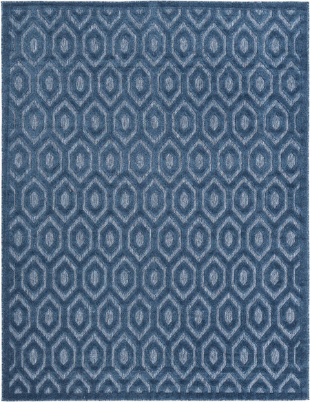 Garden Lattice Charm Collection Area Rug - Arbor (Navy Blue)