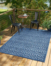 Garden Lattice Charm Collection Area Rug - Arbor (Navy Blue) Rectangle Navy Blue  lifestyle 2