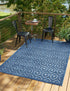 Garden Lattice Charm Collection Area Rug - Arbor (Navy Blue)