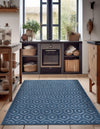 Garden Lattice Charm Collection Area Rug - Arbor (Navy Blue) Rectangle Navy Blue  lifestyle 3