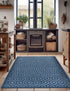 Garden Lattice Charm Collection Area Rug - Arbor (Navy Blue)