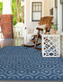 Garden Lattice Charm Collection Area Rug - Arbor (Navy Blue)