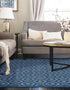 Garden Lattice Charm Collection Area Rug - Arbor (Navy Blue)