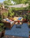 Garden Lattice Charm Collection Area Rug - Arbor (Navy Blue) Rectangle Navy Blue  lifestyle 6