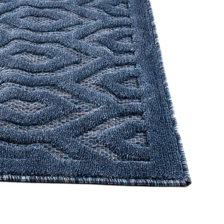 Garden Lattice Charm Collection Area Rug - Arbor (Navy Blue)