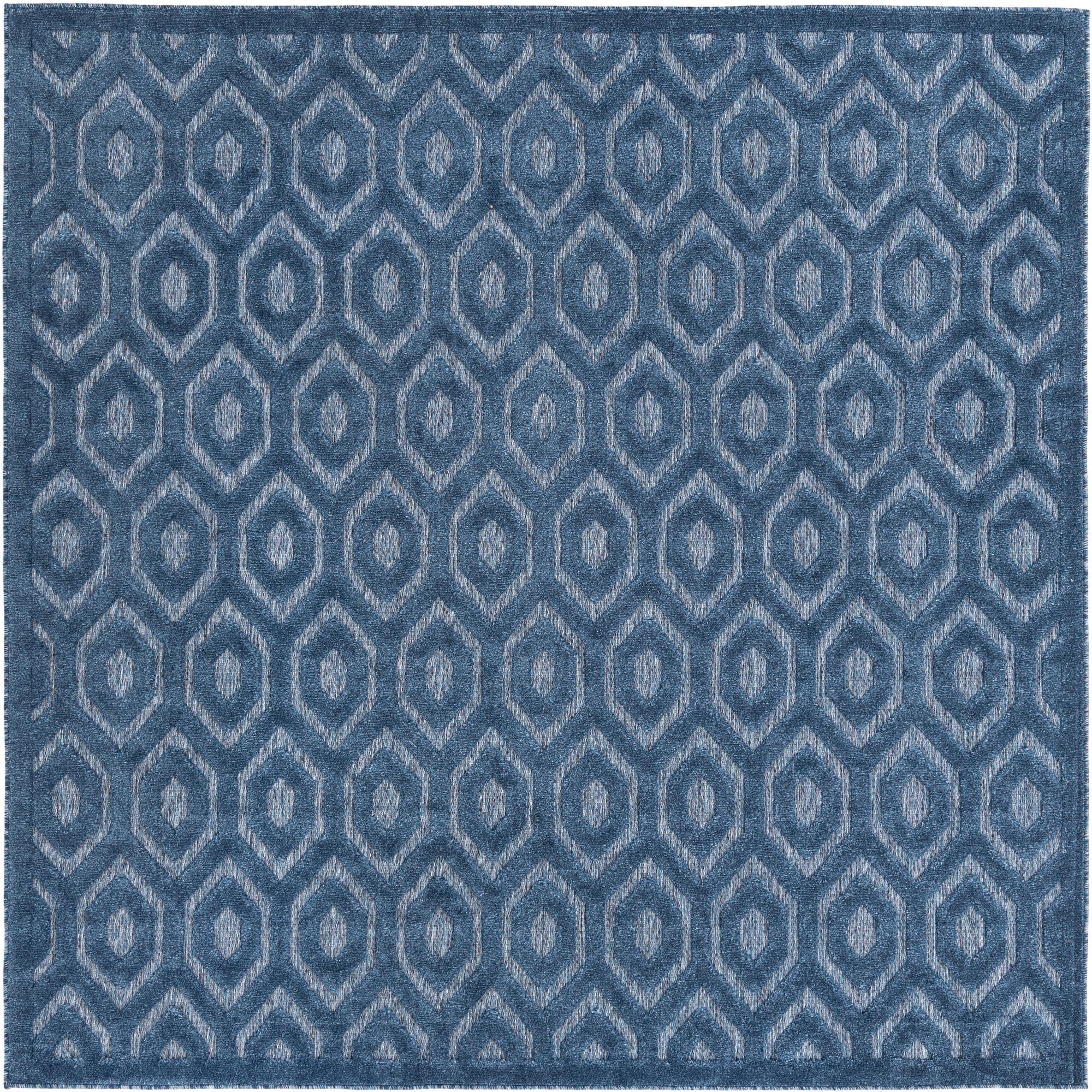 Garden Lattice Charm Collection Area Rug - Arbor (Navy Blue)