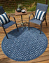 Garden Lattice Charm Collection Area Rug - Arbor (Navy Blue)