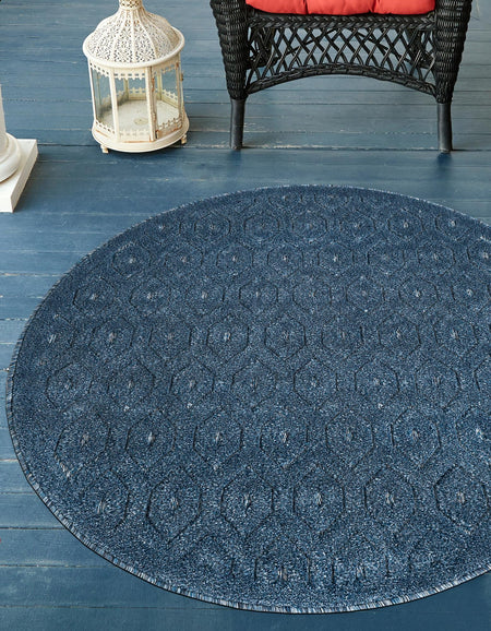 Garden Lattice Charm Collection Area Rug - Arbor (Navy Blue)