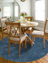 Garden Lattice Charm Collection Area Rug - Arbor (Navy Blue) Round Navy Blue  lifestyle 39