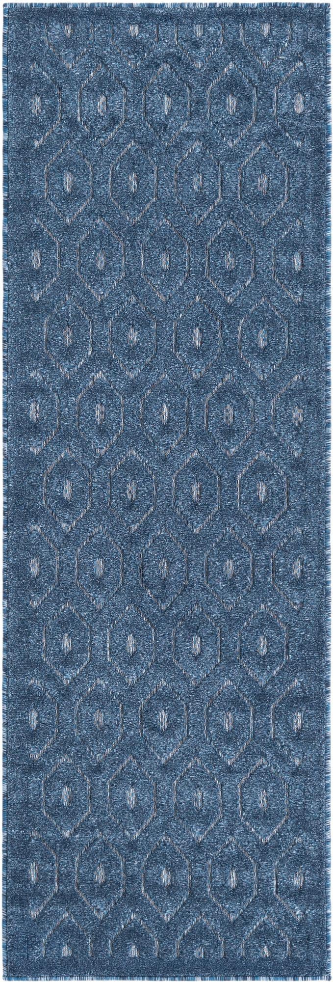 Garden Lattice Charm Collection Area Rug - Arbor (Navy Blue) Runner Navy Blue  lifestyle 24