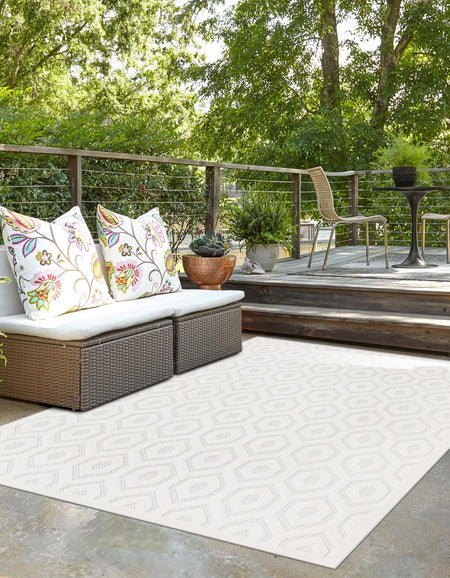 Garden Lattice Charm Collection Area Rug - Arbor (Ivory)