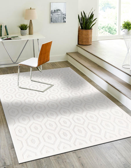 Garden Lattice Charm Collection Area Rug - Arbor (Ivory)