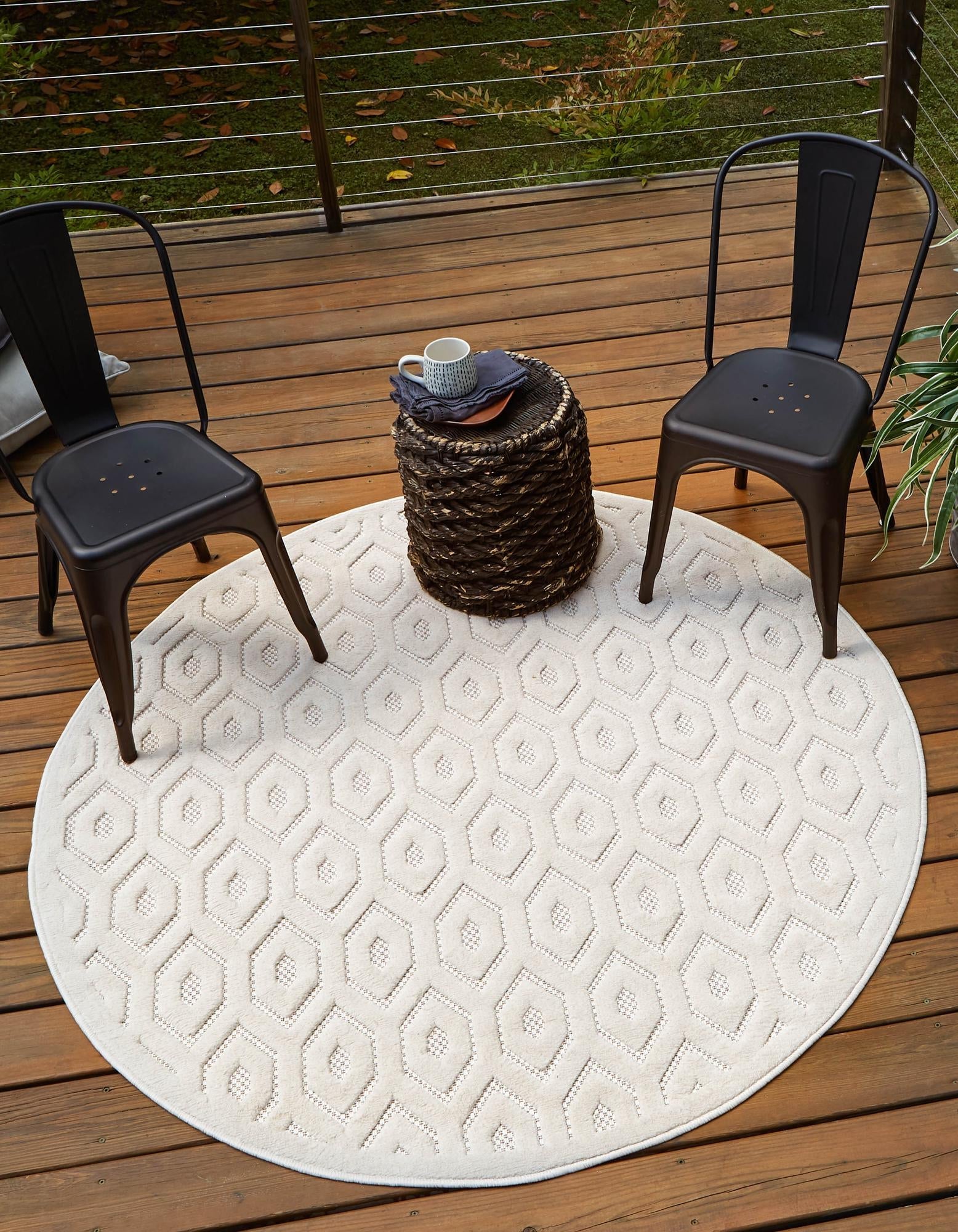 Garden Lattice Charm Collection Area Rug - Arbor (Ivory)