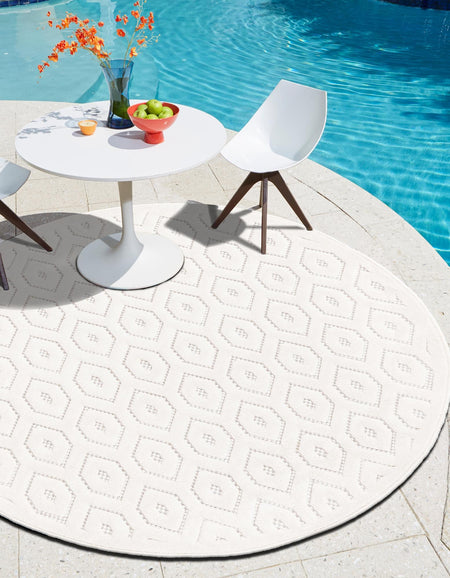 Garden Lattice Charm Collection Area Rug - Arbor (Ivory)