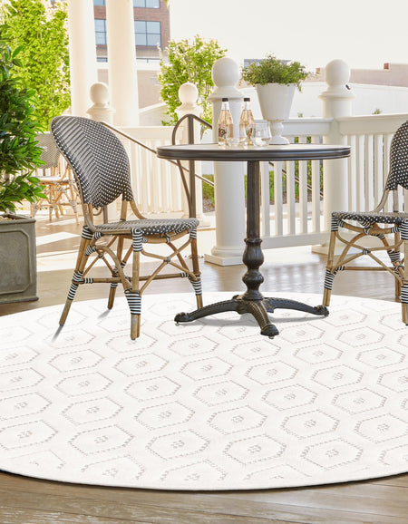 Garden Lattice Charm Collection Area Rug - Arbor (Ivory)