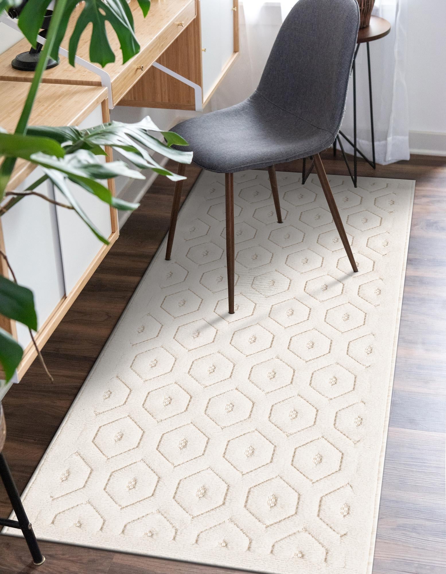 Garden Lattice Charm Collection Area Rug - Arbor (Ivory)