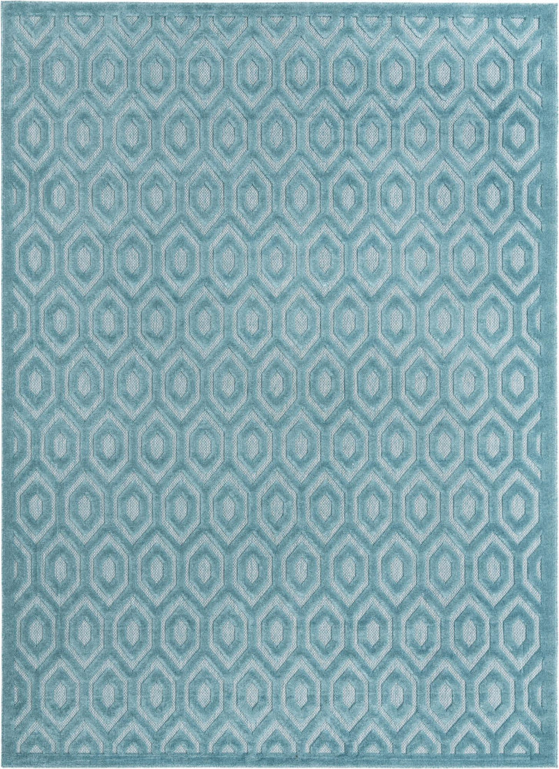 Garden Lattice Charm Collection Area Rug - Arbor (Aqua) Rectangle Aqua  lifestyle 2