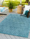 Garden Lattice Charm Collection Area Rug - Arbor (Aqua) Rectangle Aqua  lifestyle 2