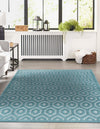 Garden Lattice Charm Collection Area Rug - Arbor (Aqua) Rectangle Aqua  lifestyle 9