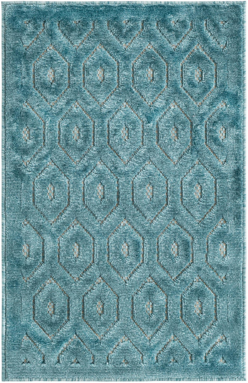 Garden Lattice Charm Collection Area Rug - Arbor (Aqua) Rectangle Aqua Main