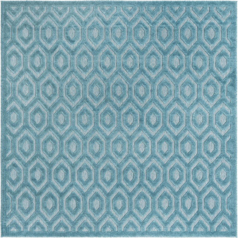 Garden Lattice Charm Collection Area Rug - Arbor (Aqua) Square Aqua  lifestyle 17