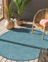 Garden Lattice Charm Collection Area Rug - Arbor (Aqua) Round Aqua  lifestyle 32