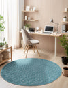 Garden Lattice Charm Collection Area Rug - Arbor (Aqua) Round Aqua  lifestyle 34