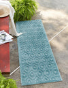 Garden Lattice Charm Collection Area Rug - Arbor (Aqua) Runner Aqua  lifestyle 22