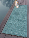 Garden Lattice Charm Collection Area Rug - Arbor (Aqua) Runner Aqua  lifestyle 30