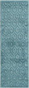 Garden Lattice Charm Collection Area Rug - Arbor (Aqua) Runner Aqua  lifestyle 19