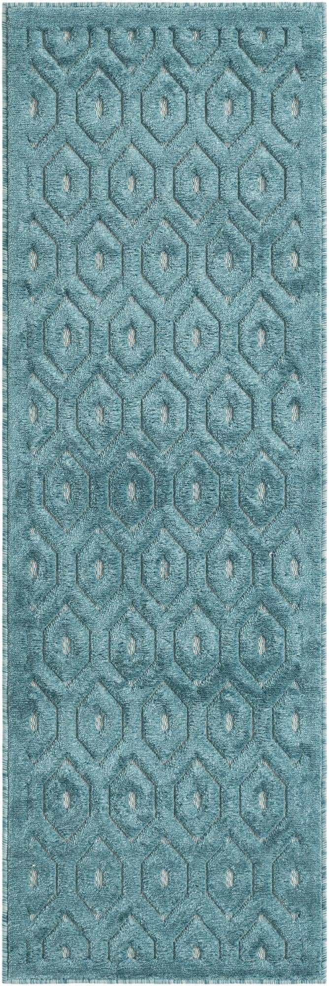 Garden Lattice Charm Collection Area Rug - Arbor (Aqua) Runner Aqua  lifestyle 19