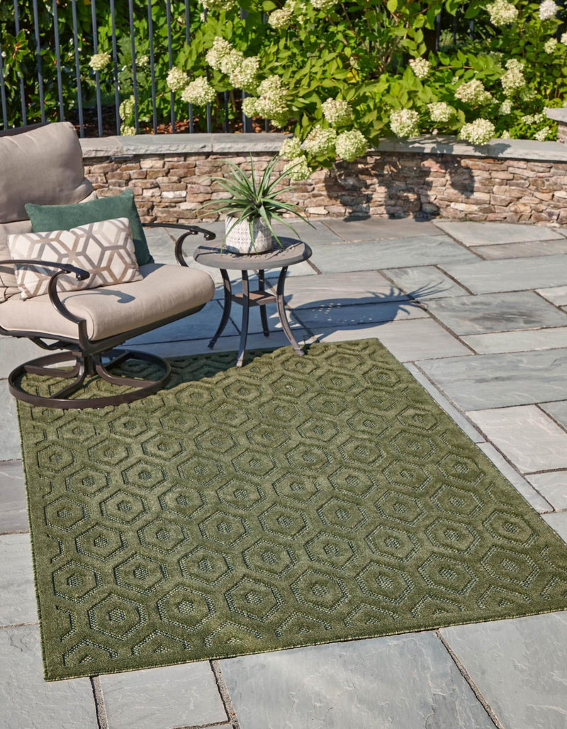 Garden Lattice Charm Collection Area Rug - Arbor (Green) Rectangle Green  lifestyle 2