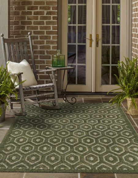 Garden Lattice Charm Collection Area Rug - Arbor (Green)