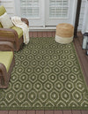 Garden Lattice Charm Collection Area Rug - Arbor (Green) Rectangle Green  lifestyle 8