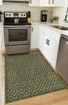 Garden Lattice Charm Collection Area Rug - Arbor (Green) Rectangle Green  lifestyle 9