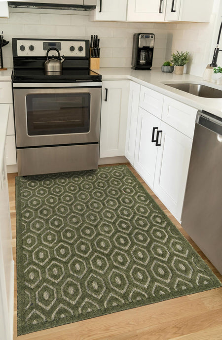 Garden Lattice Charm Collection Area Rug - Arbor (Green)