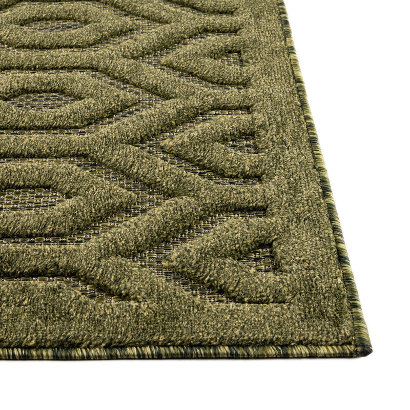 Garden Lattice Charm Collection Area Rug - Arbor (Green) Rectangle Green  lifestyle 17