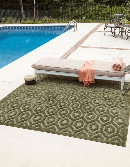 Garden Lattice Charm Collection Area Rug - Arbor (Green)