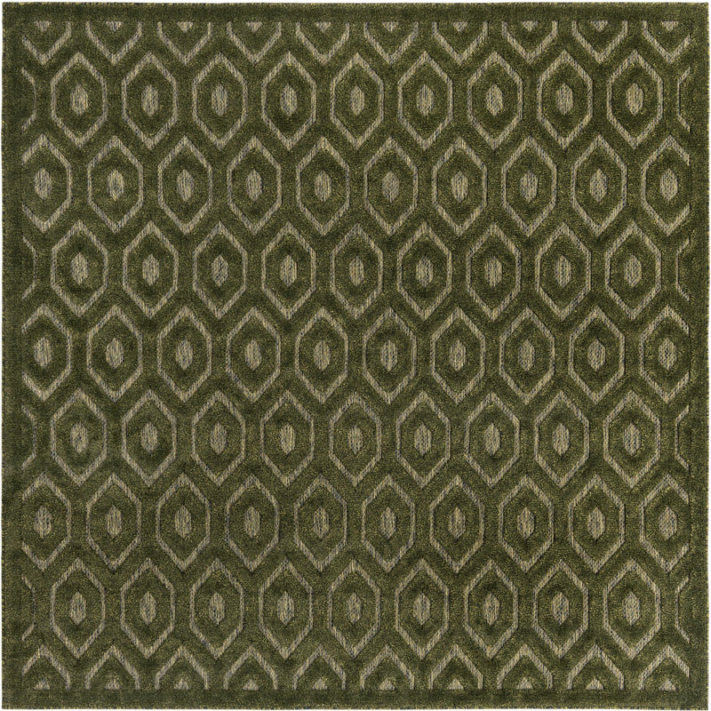 Garden Lattice Charm Collection Area Rug - Arbor (Green) Square Green  lifestyle 18