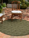 Garden Lattice Charm Collection Area Rug - Arbor (Green) Round Green  lifestyle 25