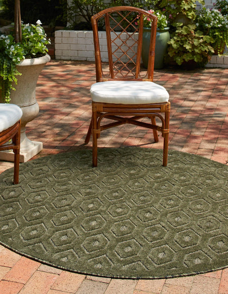 Garden Lattice Charm Collection Area Rug - Arbor (Green)