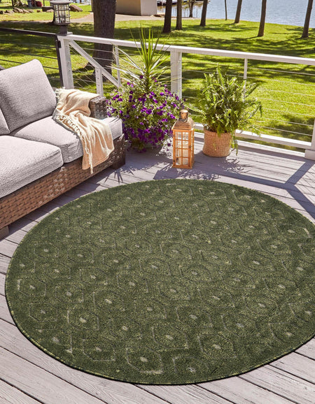 Garden Lattice Charm Collection Area Rug - Arbor (Green)