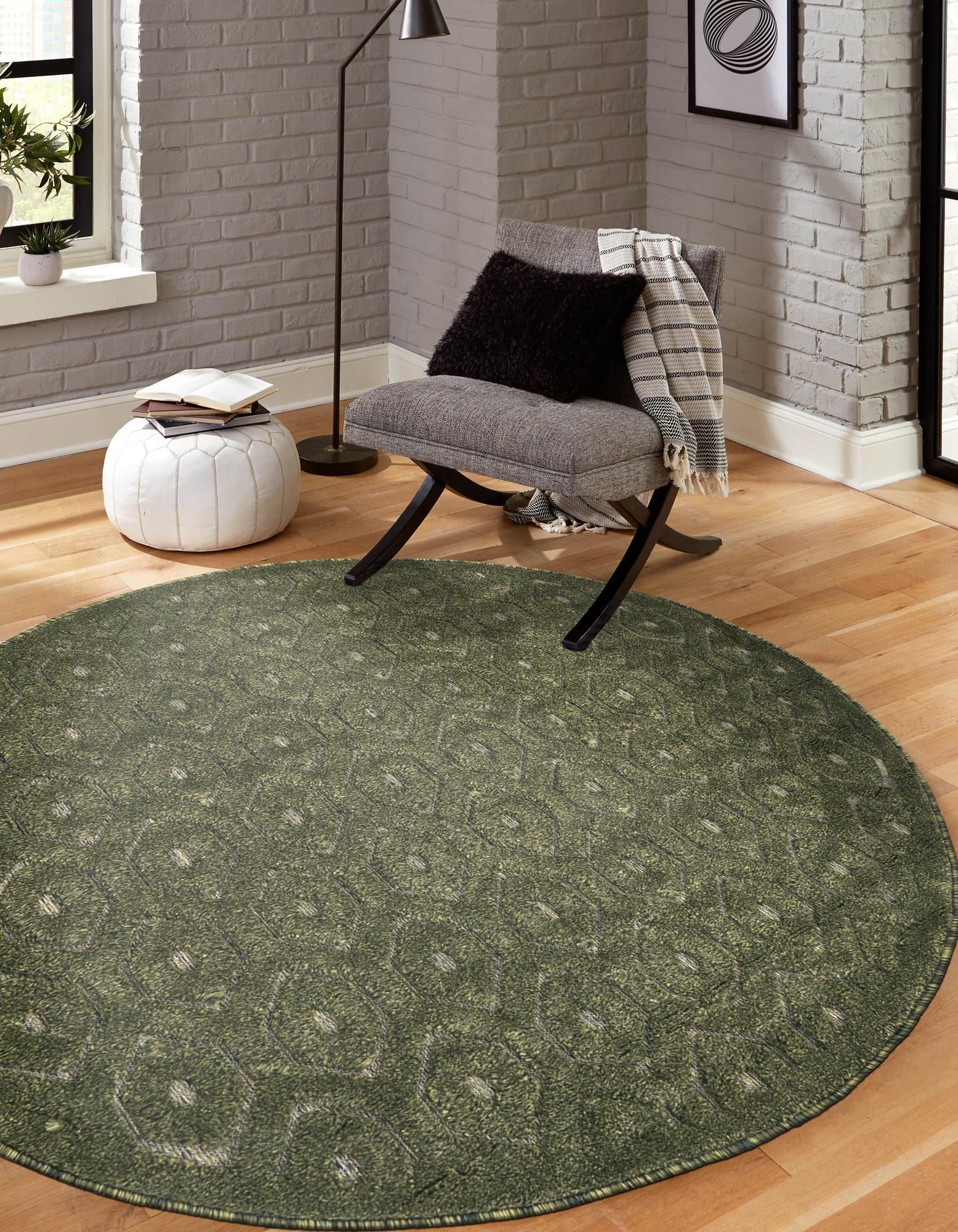 Garden Lattice Charm Collection Area Rug - Arbor (Green)